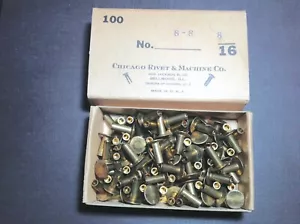 100 pcs 8-8 x 1/2" NORS solid brass clutch brake tubular rivets USA Made Frazer - Picture 1 of 8