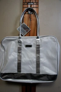 NEU Michael Kors White & Chrome Wunderschöne Weekender Tasche Shopper Shopping Bag - Bild 1 von 8