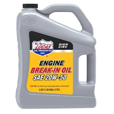 Lucas Oil High Zinc SAE 20W-50 Engine Break-In Oil 5 Quart Bottle Single 10636 Foto 1 de 4