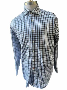 Camisa de vestir Thomas Dean de algodón a cuadros con botones delanteros grande para hombre - Imagen 1 de 7