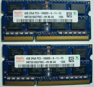 4GB (2GB x 2) Elpida DDR3 1333 PC3-10600 2Rx8 SO-DIMM - Picture 1 of 1