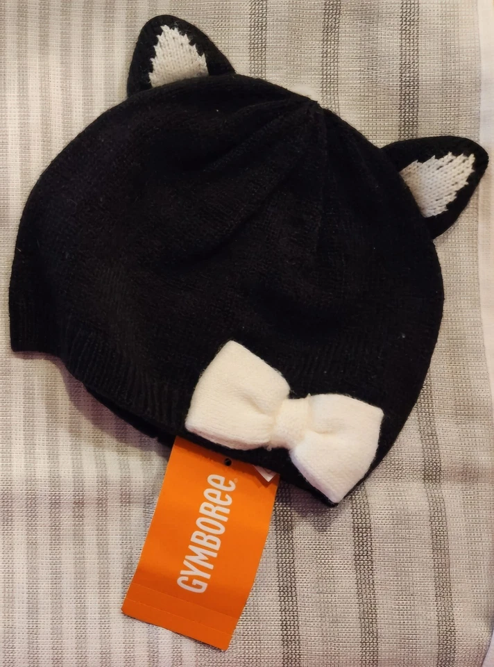 Черно-белая детская шапка Gymboree, вязаная 6-12 месяцев - Изображение 1 из 1