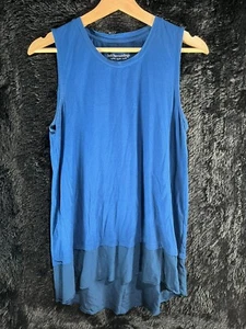 Camiseta sin mangas envolventes suaves azul talla pequeña - Imagen 1 de 6