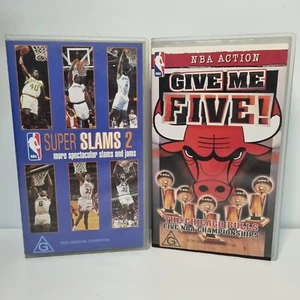 VHS Video Tape x 2 NBA Action Give Me Five & Super Slams 2. Chicago Bulls - Picture 1 of 7