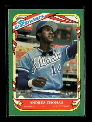 1987 Fleer Star Stickers #117 Andres Thomas - Image 1 of 2