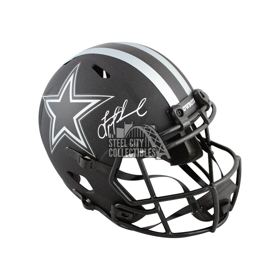 特洛伊·艾克曼 亲笔签名 达拉斯牛仔 Eclipse 全尺寸 足球头盔 - 底座 — 第 1/1 张图片