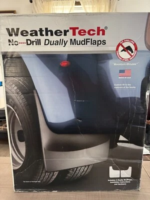 WeatherTech No-Drill Dually MudFlaps - 120081 - Black Mounts in Minutes! - Image 1 of 4