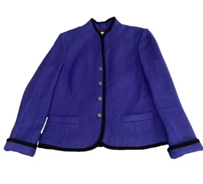 Blazer Personal Mujer 100% Lana Traje Chaqueta Púrpura Talla 8 Cuentas Años 80 Foto 1 de 4