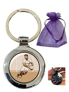 Rugby Player (A) Personalised Beta Keyring in Gift Bag - Foto 1 di 3