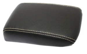 Fits 03-08 Mazda 3 Real Leather Center Console Lid Armrest Cover w/Beige Stitch - Bild 1 von 7