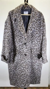 Faux Leopard Cheetah Print Coat Soft Oversized Womens XXL Midi Length Old Navy - Picture 1 of 12