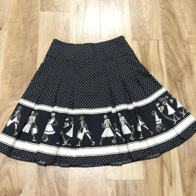 Falda Vintage Años 90 Liz Claiborne Plisada Línea A 6P Mujeres Lunares Mod Retro Glam Foto 1 de 4
