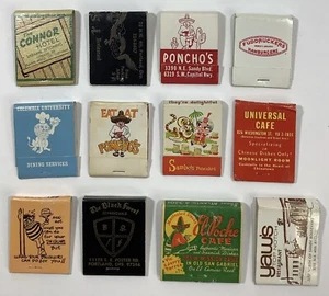 Vintage Matches Matchbooks Lot of 12 Restaurant Cafe Dining Advertising Etc - Picture 1 of 3
