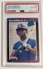 1989 Donruss #33 Ken Griffey Jr Rookie RC Seattle Mariners Baseball Card PSA 6