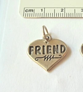 1 30 % Rabatt MÄNGEL* Sterlingsilber 18x18 mm massiv schwer sagt Freund Herz Charm! - Bild 1 von 3