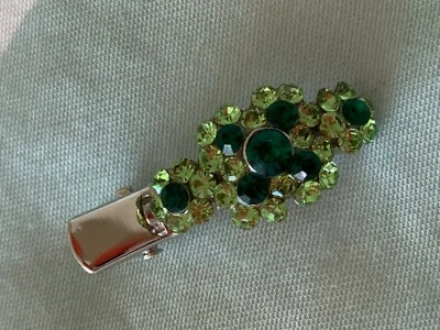 NUEVO ⭐️ Mini garras de pelo de cristal austriaco auténticas florales verdes x 2 ⭐️ ENVÍO GRATIS Foto 1 de 3