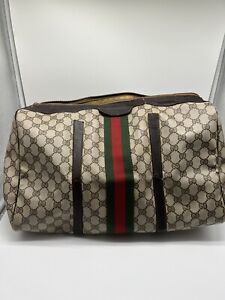 Vintage Gucci Boston Bag  Brown PVC
