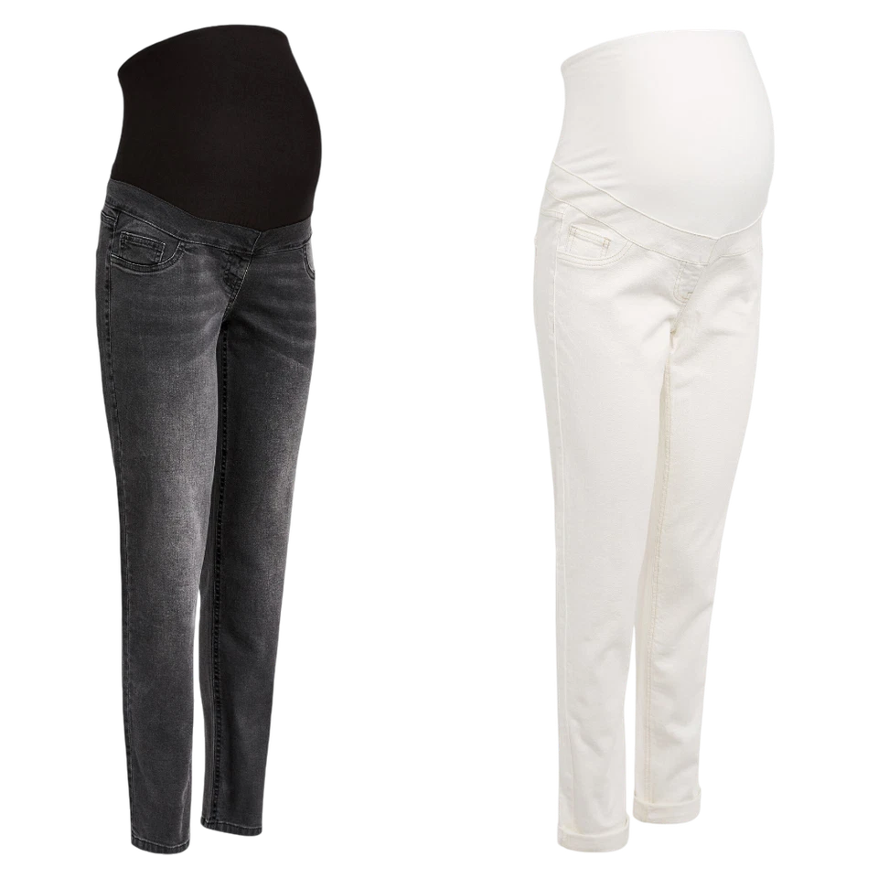 Maternity N@@t Over Bump Relaxed Skinny Jeans Black Cream Sizes 8 - 18 - Image 1 of 1