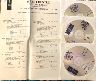 12/19/98 BEN & BRIANS SUPER COUNTRY 3 HR COUNTDOWN, INTERVIEWS/CHRISTMAS SPECIAL - Image 1 of 2