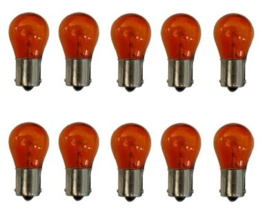 1156NA 12 Volt Amber Park Parking Back Up Taillight Signal Lamps Bulbs Box Of 10 - Image 1 of 3
