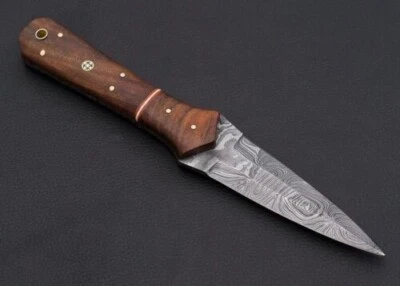 CUSTOM DAMASCUS STEEL DAGGER HUNTING DRIK KNIFE COCOBOLO WOOD HANDLE  X74 - Image 1 of 4