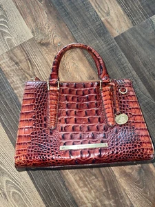 BRAHMIN Anywhere Convertible Melbourne Embossed Leather Satchel - Picture 1 of 15