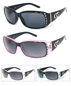 1 or 2 Pairs Womens Rhinestones Studded Narrow Rectangular Sunglasses UV400 - Picture 1 of 19