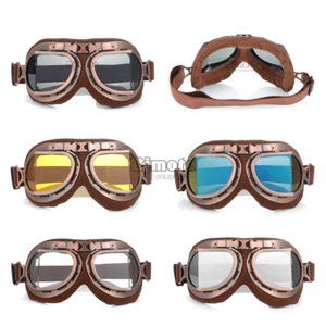 Retro Vintage Goggles Motorcycle Bike Riding Adult Glasses Eyewear Helmet - Bild 1 von 6