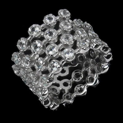 925 Sterling Silver Ring Round Aquamarine 2.5mm Gemstone Jewelry - Image 1 of 4