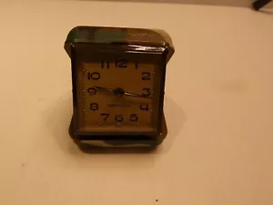 Vintage Westclock Square Travel Alarm Clock, Camouflage Case - Picture 1 of 5
