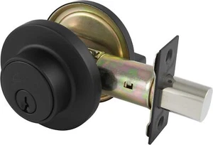 Gainsborough TradePro Cass Round Double Cylinder Deadbolt Lock, Matt Black - Picture 1 of 4