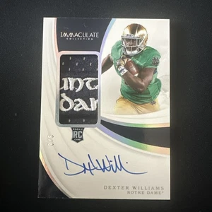 2019 Panini Immaculate Collegiate /5 Dexter Williams RPA Rookie Patch Auto RC - Picture 1 of 4