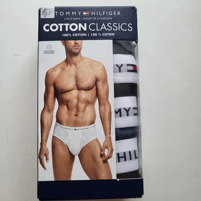 Tommy Hilfiger Paquete de 4 Calzoncillos Clásicos de Algodón 4pk Calce Clásico Talla M Azul Negro Foto 1 de 4