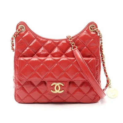 Chanel Matelasse Hobo Shoulder Bag Leather Women Red One Size - Image 1 of 4