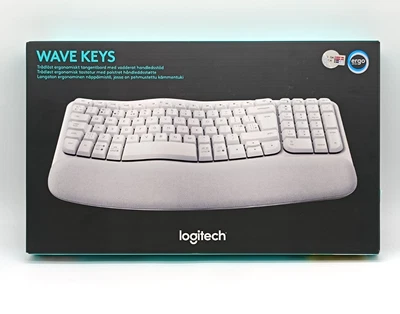 Logitech Wave Keys Ergonomische Tastatur - Weiß QWERTY Nordic-Layout - Bild 1 von 4