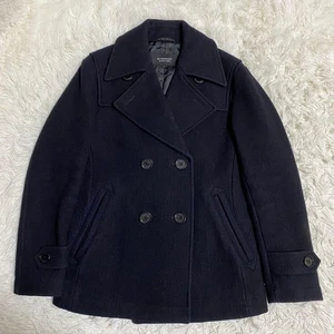 Burberry Black Label Pea Coat Navy Authentic Wool Men's Asian fit S US size XS - Picture 1 of 17