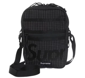 Supreme Shoulder Bag Black SS24 Ripstop Reflective 3M Logo Adjustable Strap - Picture 1 of 5