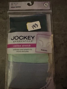 3 PAIR JOCKEY GIRLS SOFT COTTON BIKINI PANTIES Size XL - Picture 1 of 1