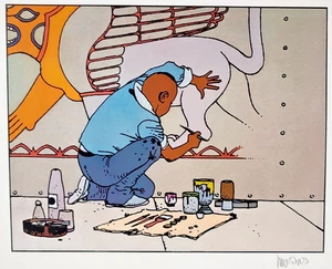 JEAN GIRAUD MOEBIUS 1984 SIEBDRUCK FARBLITHOGRAPHIE KUNSTDRUCK SIGNIERT PG 3 - Bild 1 von 7
