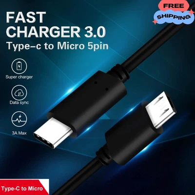 Cable de transferencia de datos de carga USB 3.0 USB-C tipo C a micro USB macho sincronización OTG Foto 1 de 4