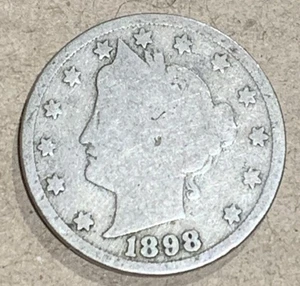 1898 Liberty Head "V" Nickel, 5 Cent Piece. - Picture 1 of 2