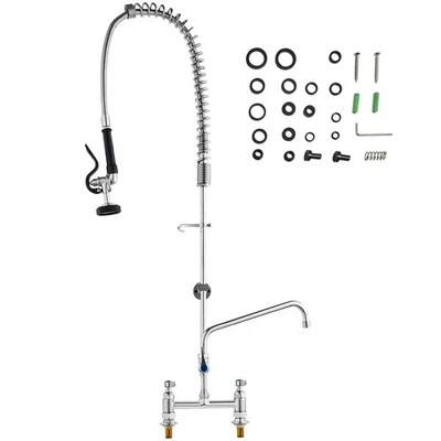 Commercial Deck Mount Kitchen Sink Faucet Pre-Rinse Sprayer 44" Height - Image 1 of 4
