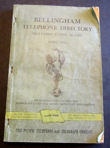VTG 1954 Bellingham Telephone Directory Phone Book Lummi Island Yellow Pages Ads - Picture 1 of 12