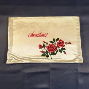 Vintage 1950s Satin Sweetheart Lingerie Hanky Stocking Pouch - Picture 1 of 11