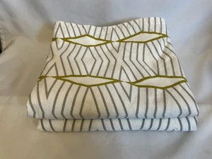 West Elm Gray White Gold Organic Diamond Stripe Curtain Panels 48x96” Set of 2 - Picture 1 of 11