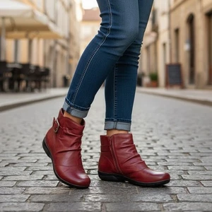 Botines Clarks Chris Sydney de cuero borgoña para mujer 11M nuevos sin caja - Imagen 1 de 10