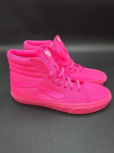 Vans Sk8-Hi  US Size W 10  Size M 8.5 Hi Top NEON PINK Skate Shoes Sneakers - Picture 1 of 7