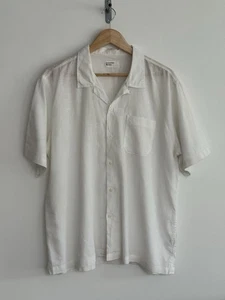 Camisa Manga Corta Universal Works Mezcla Lino Blanco Cubano XL - Imagen 1 de 10
