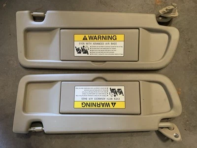 ✅ OEM 2006-2011 Honda Civic Sun Visor Sunvisor Left Right Set with Mirror Gray - Image 1 of 2