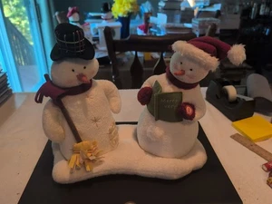 Hallmark Jingle Pals Caroling Snowmen 2003 Wish You A Merry Xmas Mr. Mrs. READ - Foto 1 di 4